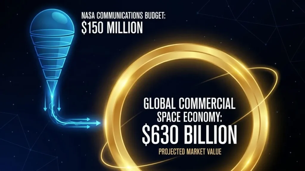 NASA Budget vs The Revenue Gap infographic