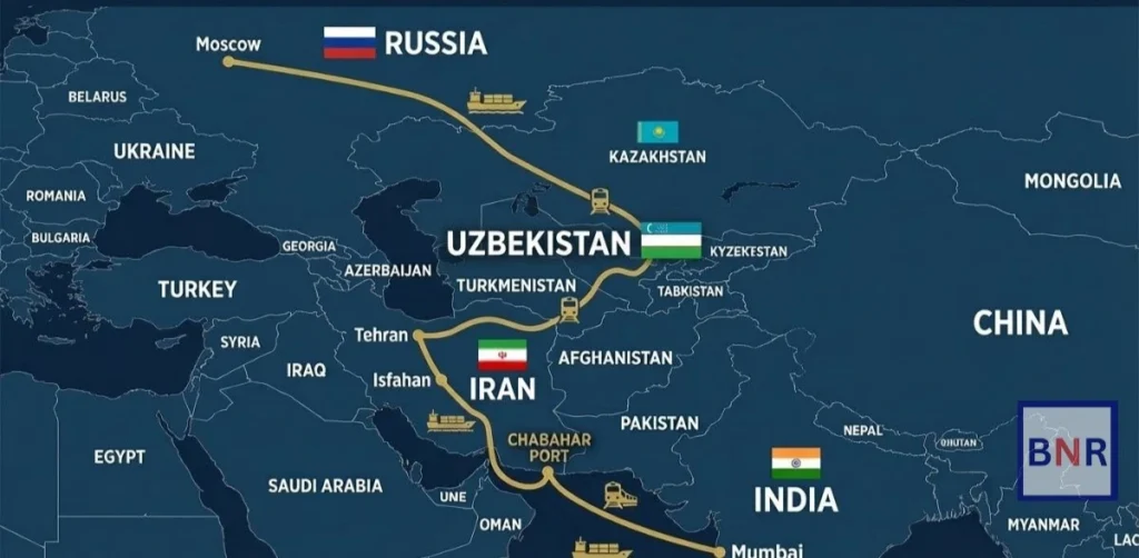 International North South Transport Corridor INSTC connects Russia Iran and India Uzbekistan