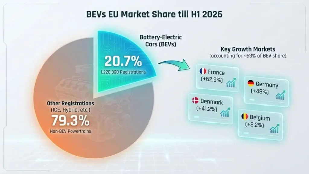 BEVs EU Market Share till H1 2026